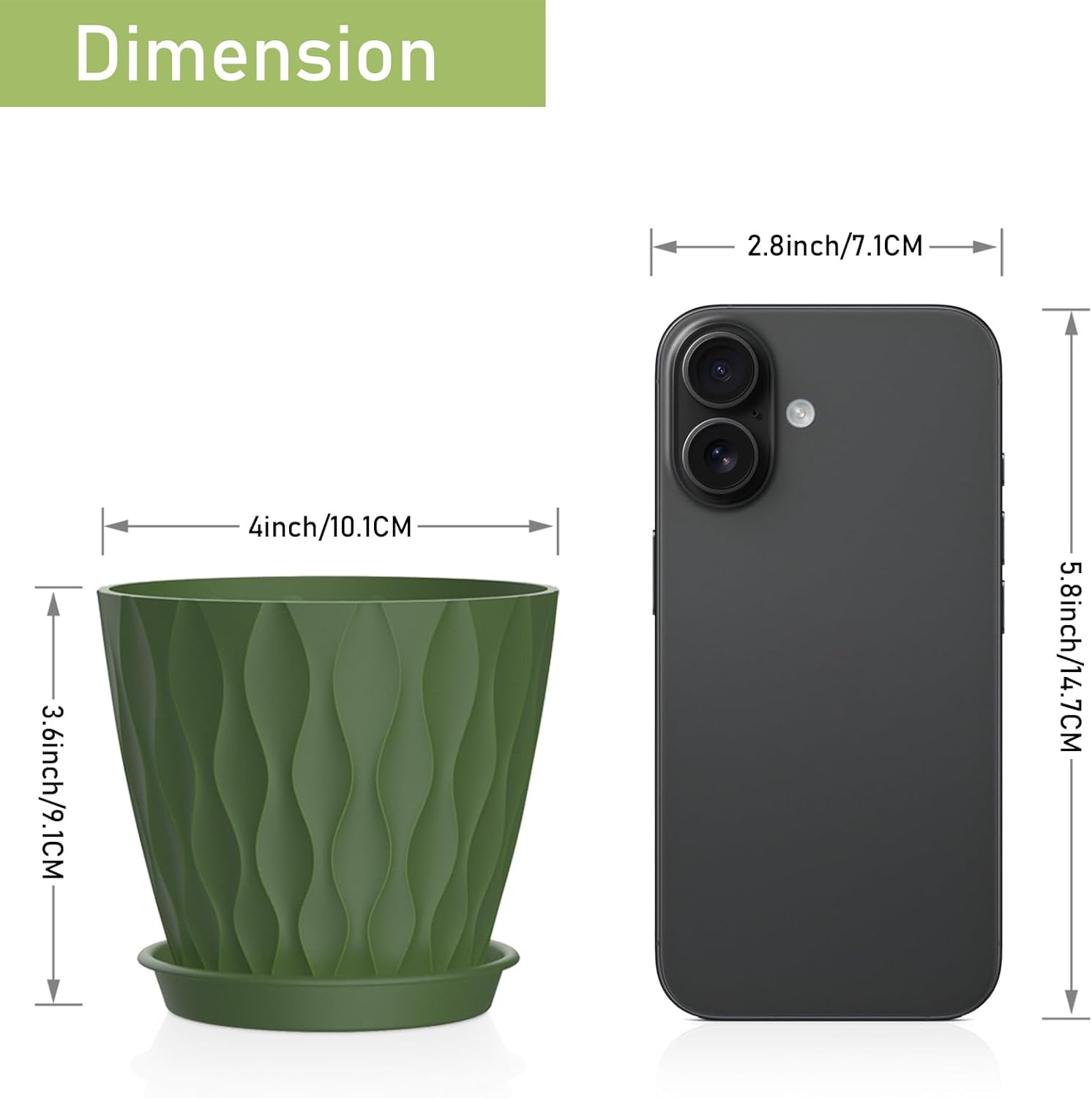 Thumbnail 1 de Homeuouz 10cm Plant Pots 6 Pack