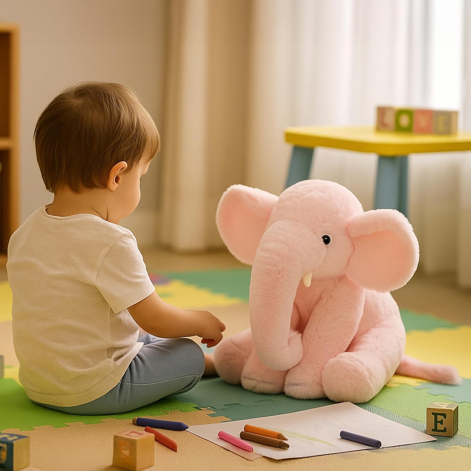 Thumbnail 5 de WEIGEDU Plüsch-Elefant 33 cm (rosa) – Kuscheltier mit großen Ohren und langer Nase