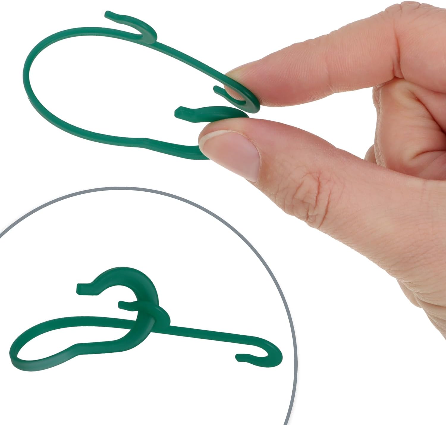 Thumbnail 6 de COM-FOUR® 120 morsetti per piante di pomodoro con ganci verdi