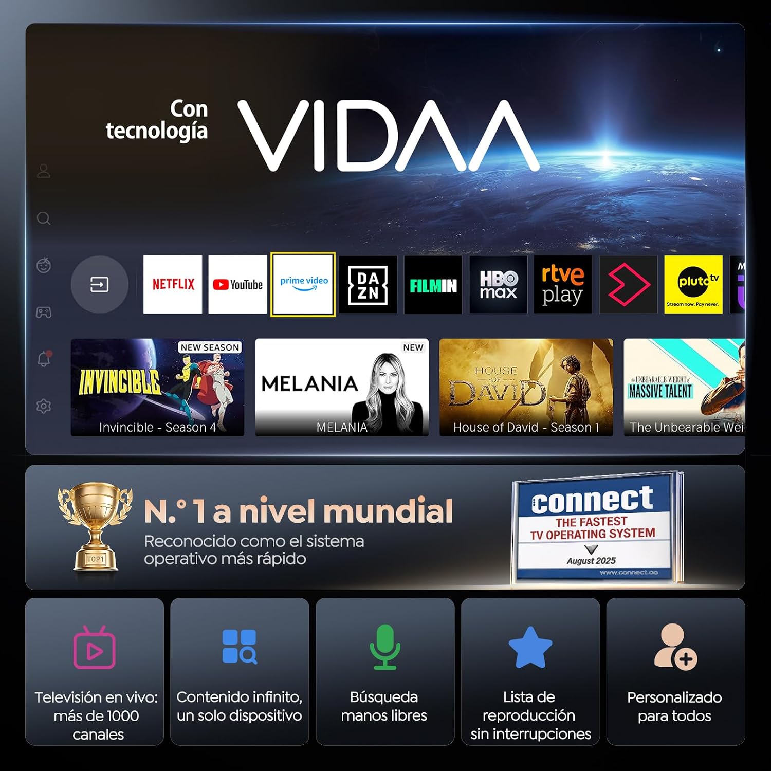 Thumbnail 5 de TOPTRO Proyector 4K A2 con VIDAA: cine en casa y exterior con sonido Dolby y control por voz