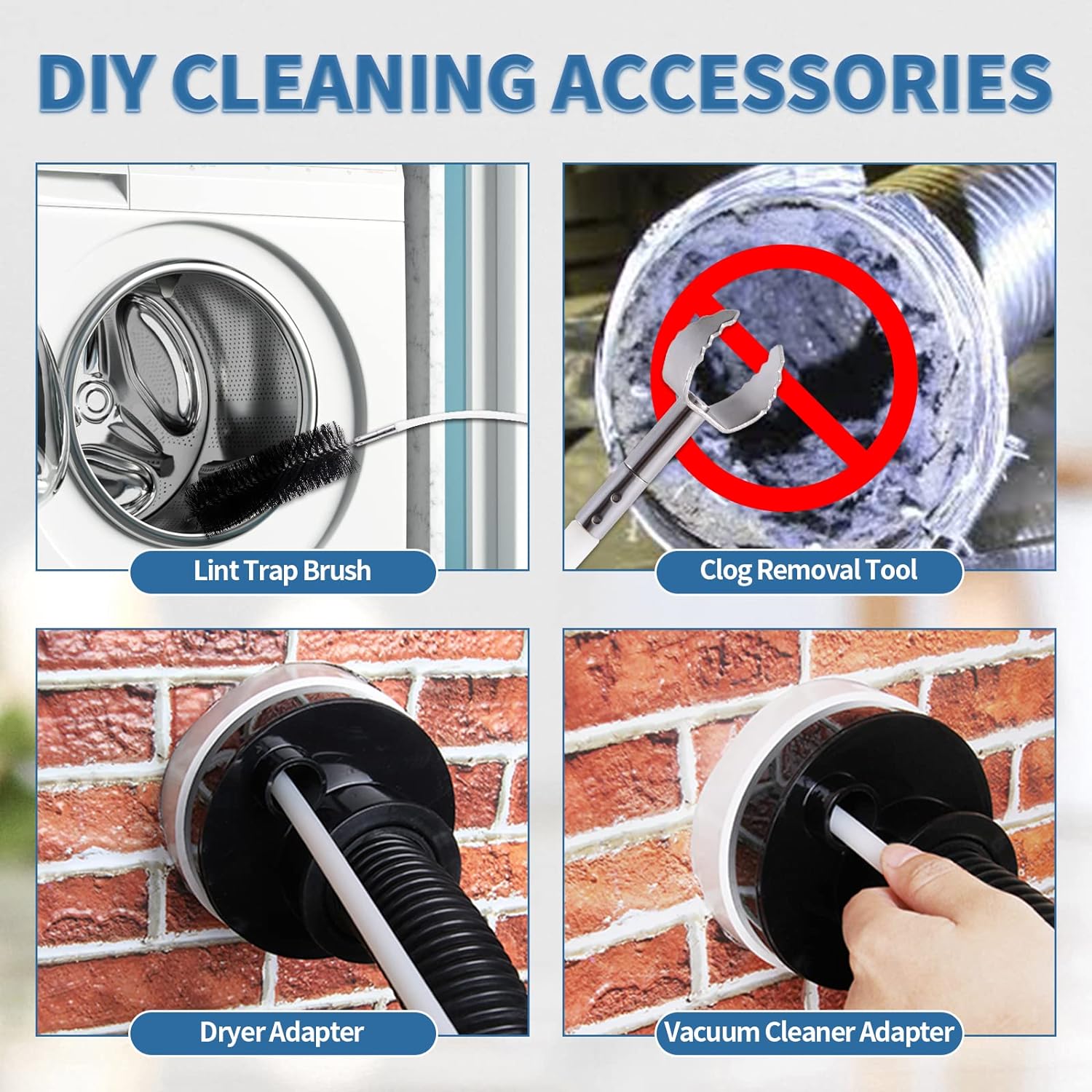 Detalle de Bluesea 7 Pieces 30 Feet Dryer Vent Cleaner Kit