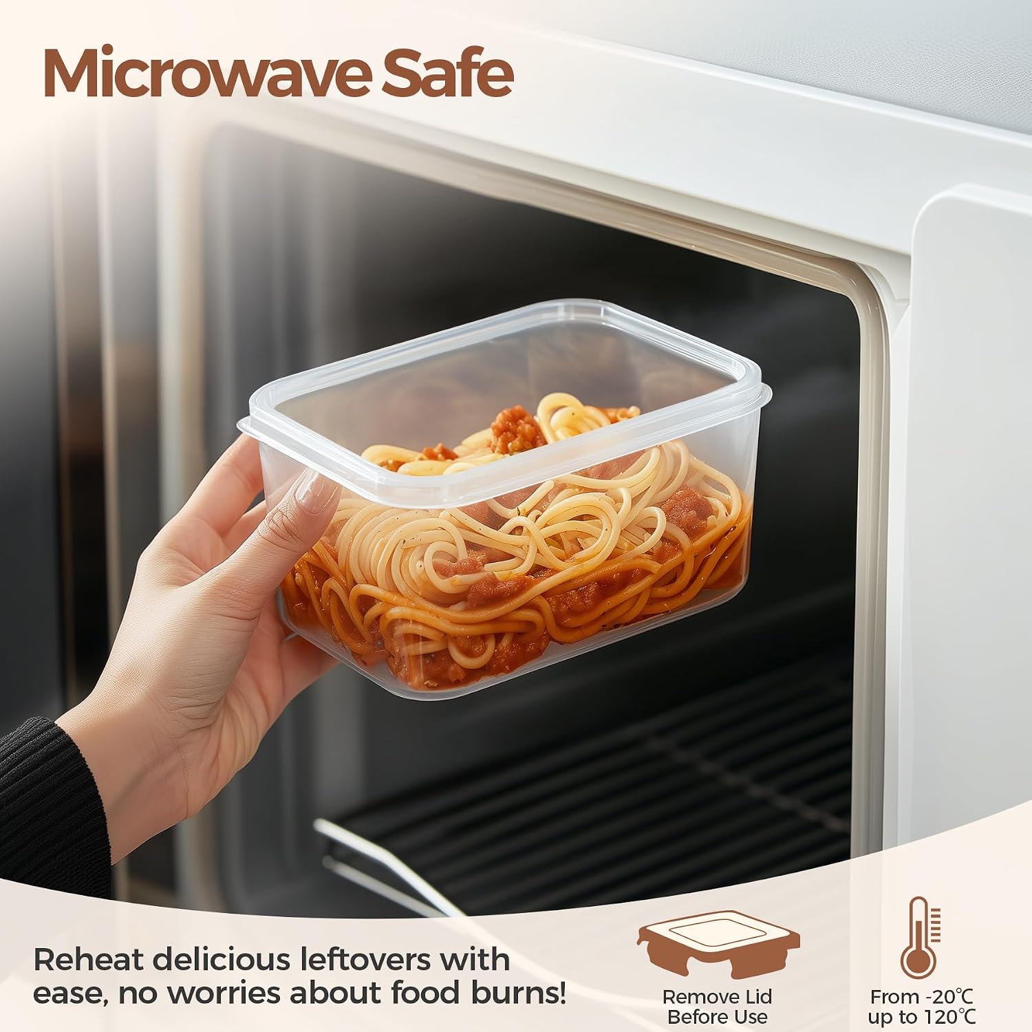 Detalle 2 de ComSaf Airtight Food Storage Containers, 3 Pack, 0.8–2 L, Stackable