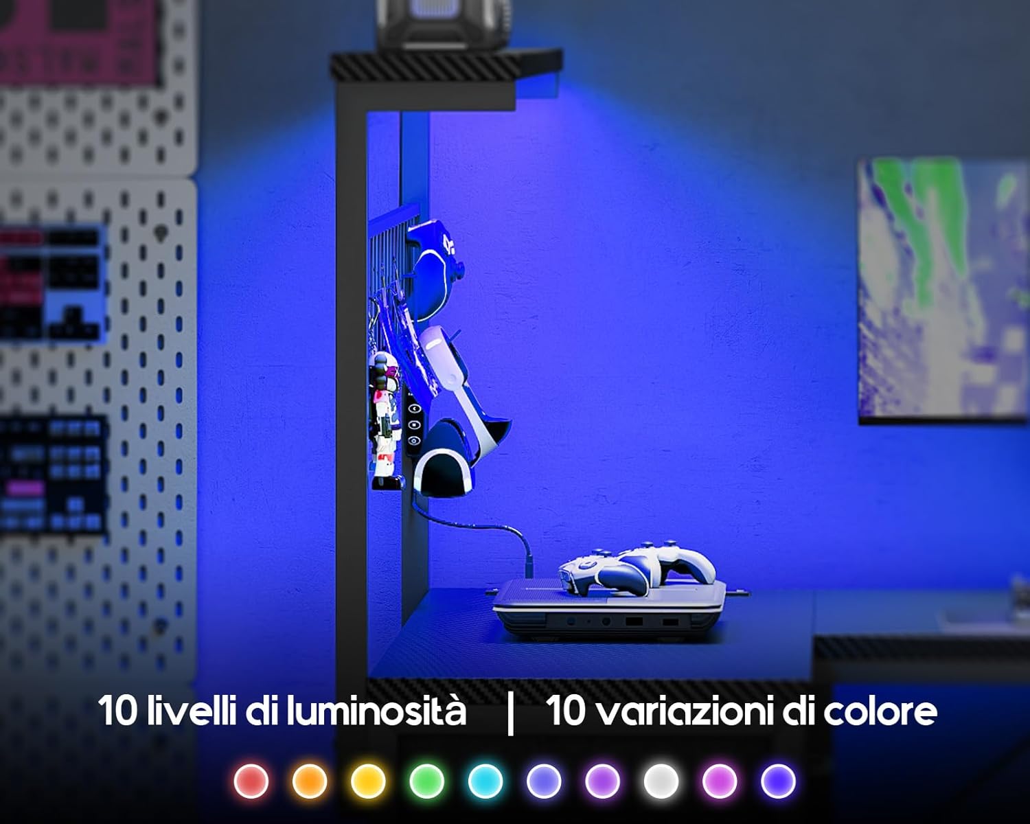 Thumbnail 6 de Coleshome Scrivania Gaming con LED 130 x 100