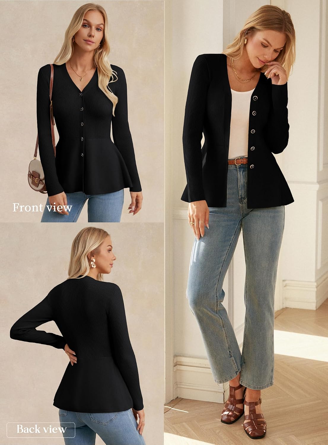 Thumbnail 4 de Grace Karin Long Sleeve Cardigan Sweater Blazer