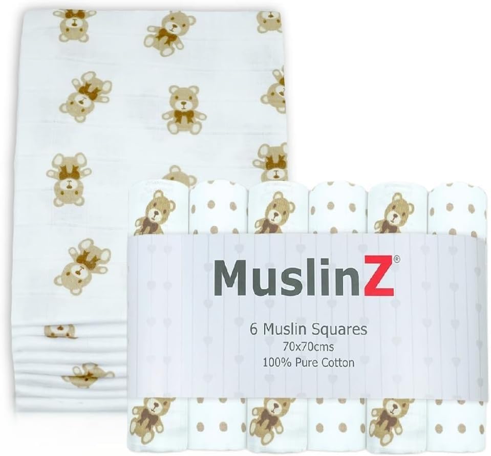 Thumbnail 6 de MuslinZ Muslin Cloths for Baby — 6 Pack Large 70x70cm, Unbleached 100% Cotton