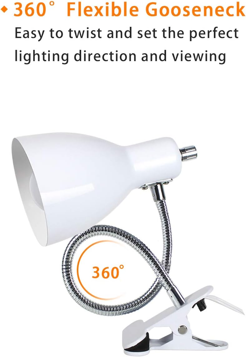 Detalle de LALISU LALISULALITB004 Clip-On Desk Lamp, 360° Gooseneck, 9W LED