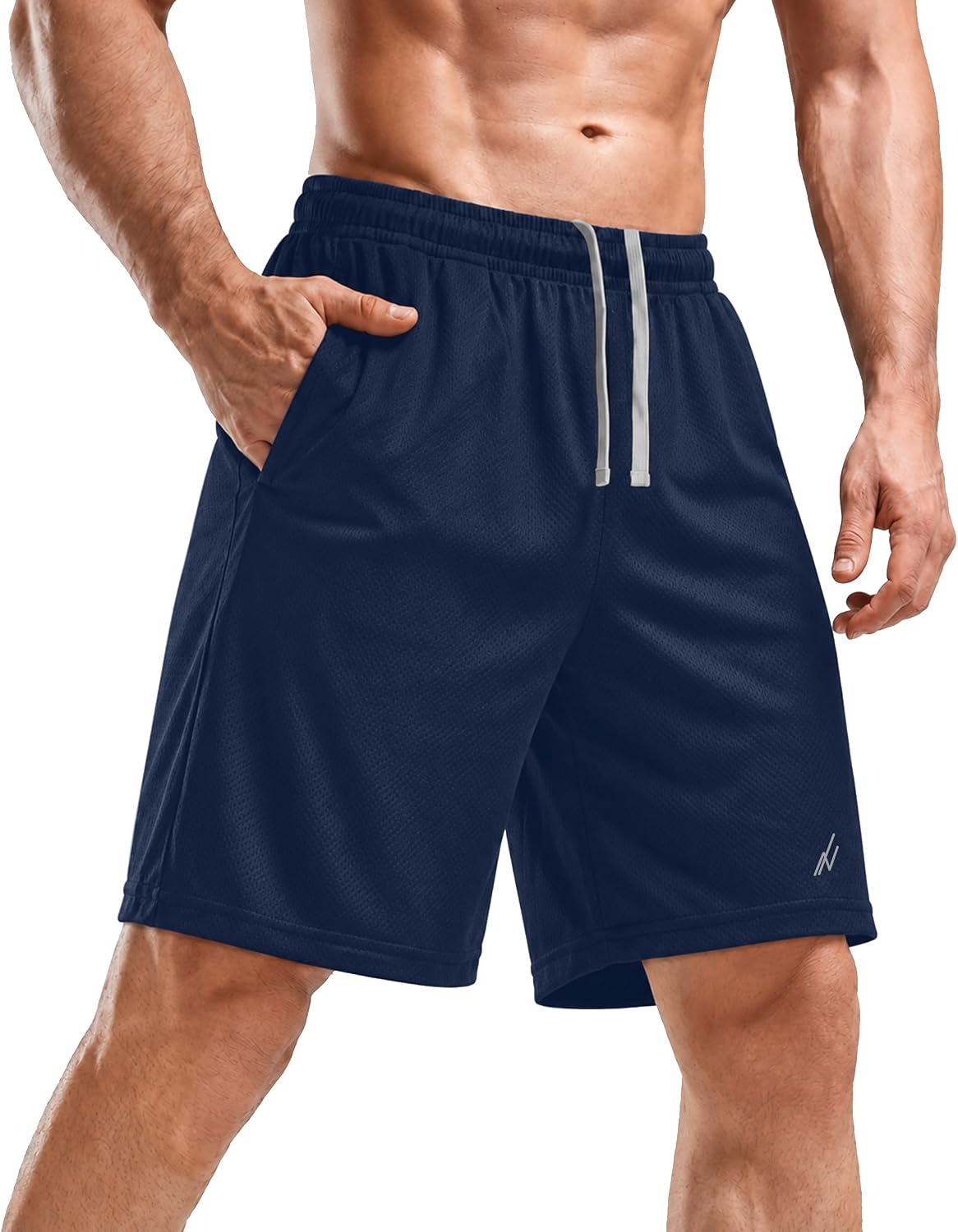 Detalle de NY Threads sportshort voor heren, licht en sneldrogend met zakken