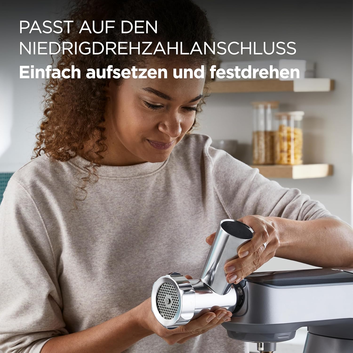 Detalle de Kenwood Fleischwolf KAX950ME Zubehör für Kenwood Küchenmaschinen (silber)