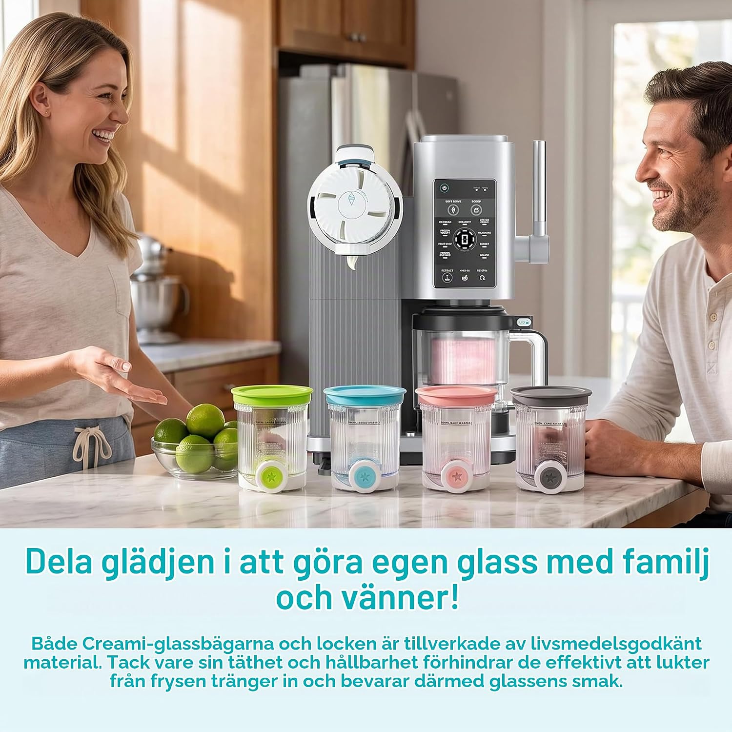 Detalle 1 de HAIWILL ersättningsbehållare för Ninja Creami Swirl NC701EU, 2 × 480 ml