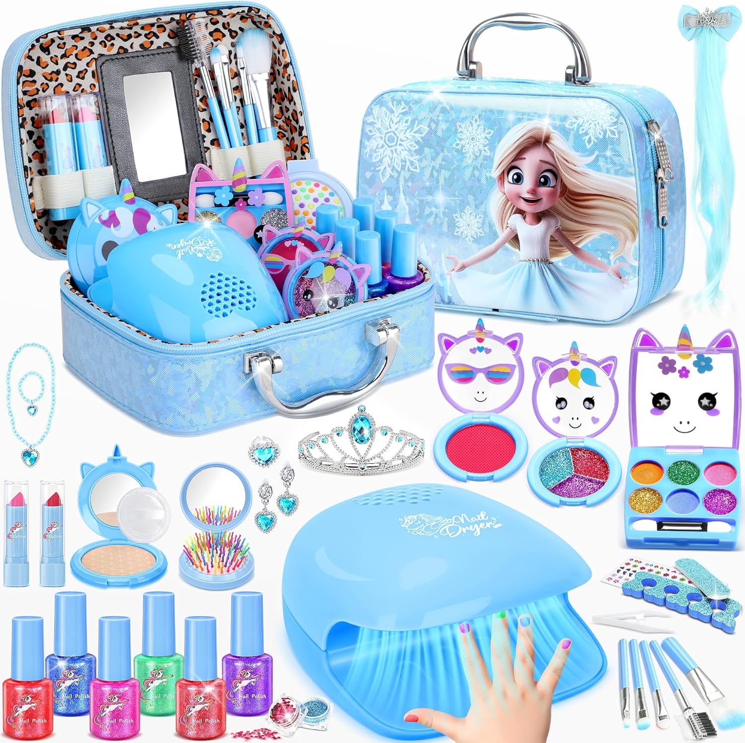 Thumbnail 6 de PERRYHOME Kids Makeup Kit for Girl: 2-in-1 Princess Set with Washable, Non-Toxic Cosmetics
