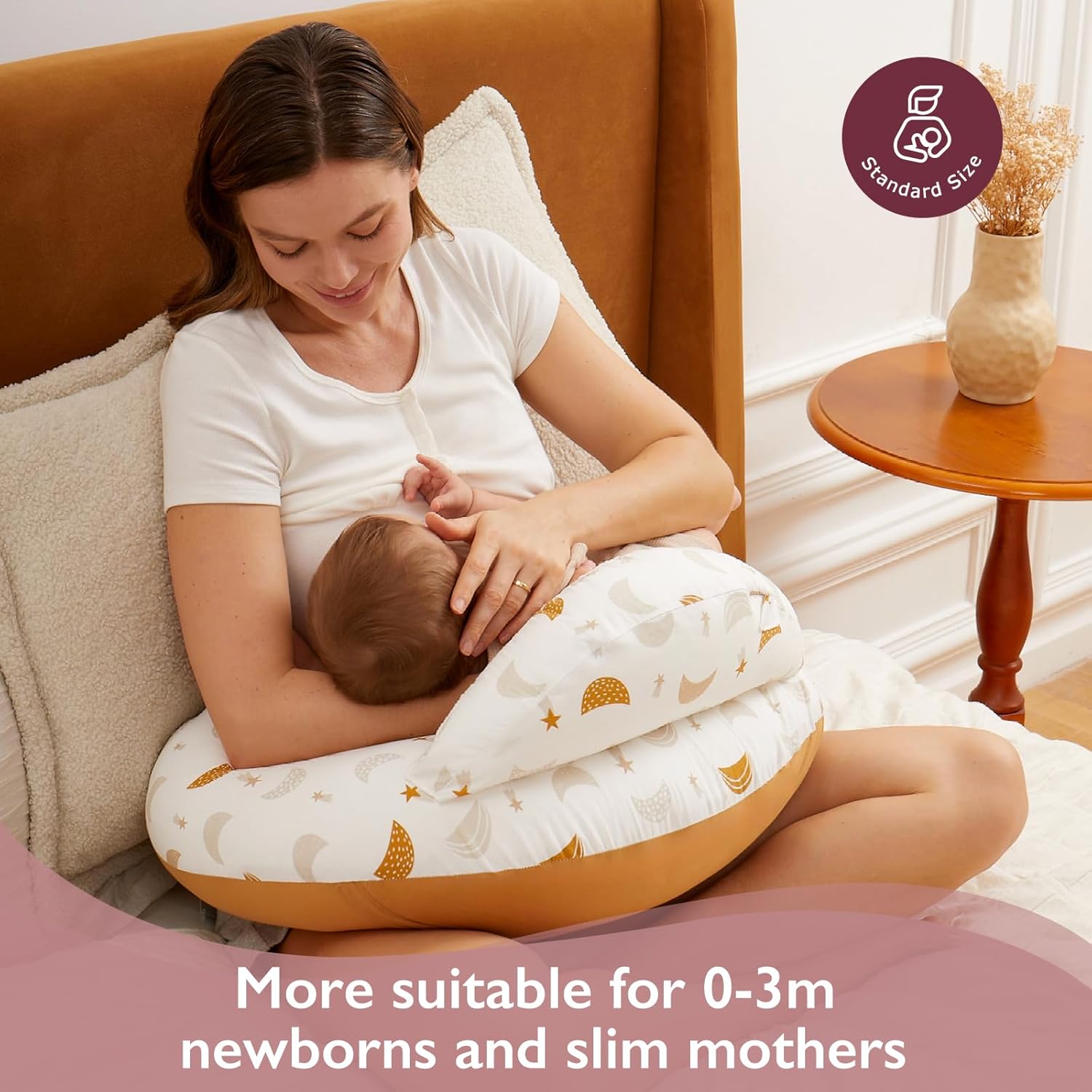 Thumbnail 3 de momcozy Nursing Pillow for Petite Mums with Safety Fence and Removable Cover – Starry Moon