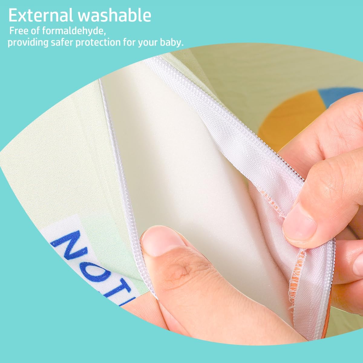 Detalle de VUCWS CD-04 Pack and Play Mattress, Foldable Foam with Washable Cotton Cover