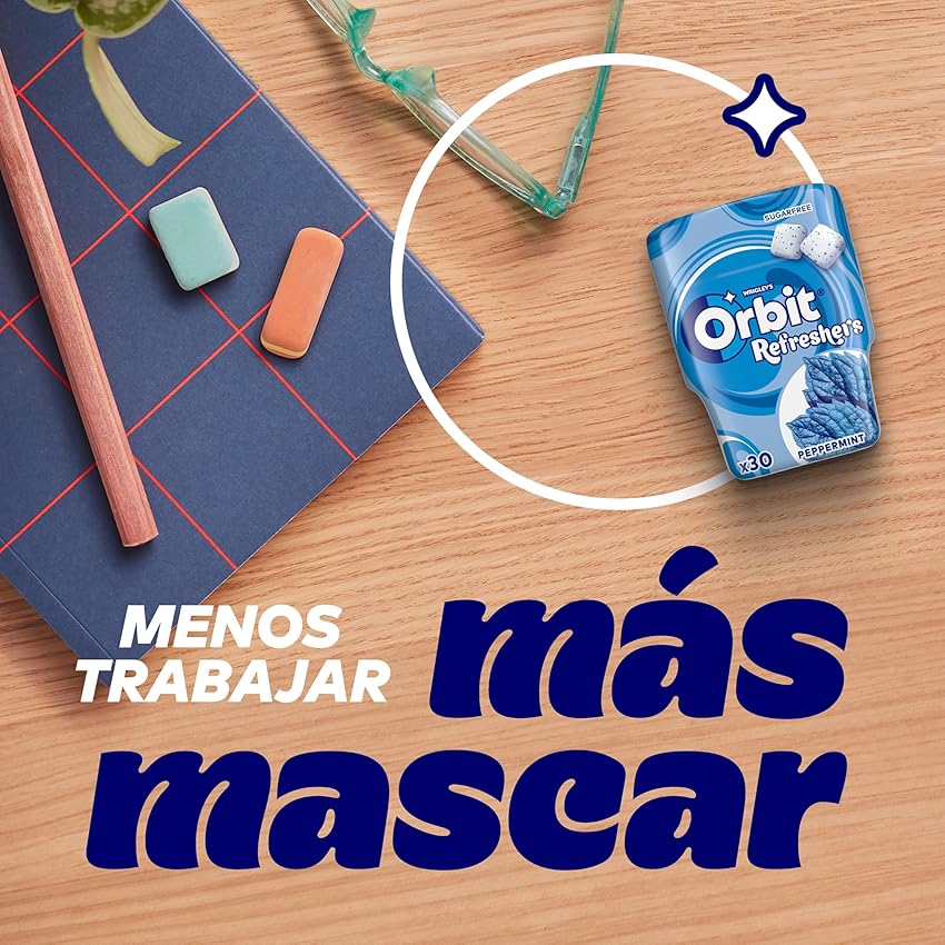 Thumbnail 4 de Orbit Refreshers, Chicles Sin Azúcar Sabor Menta 🍃 - 6 x 30