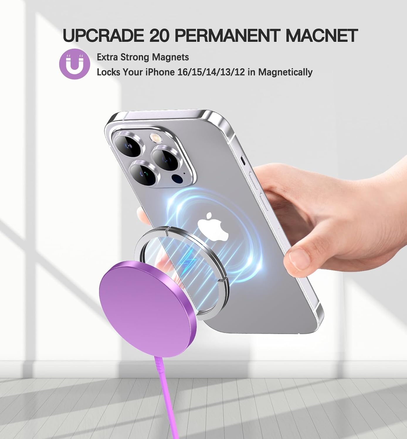 Thumbnail 3 de OANDYS For MagSafe Charger 2 Pack (15W) — magnetic wireless chargers for iPhone 17/16/15/14/13/12 series & AirPods (USB‑C/USB‑A)