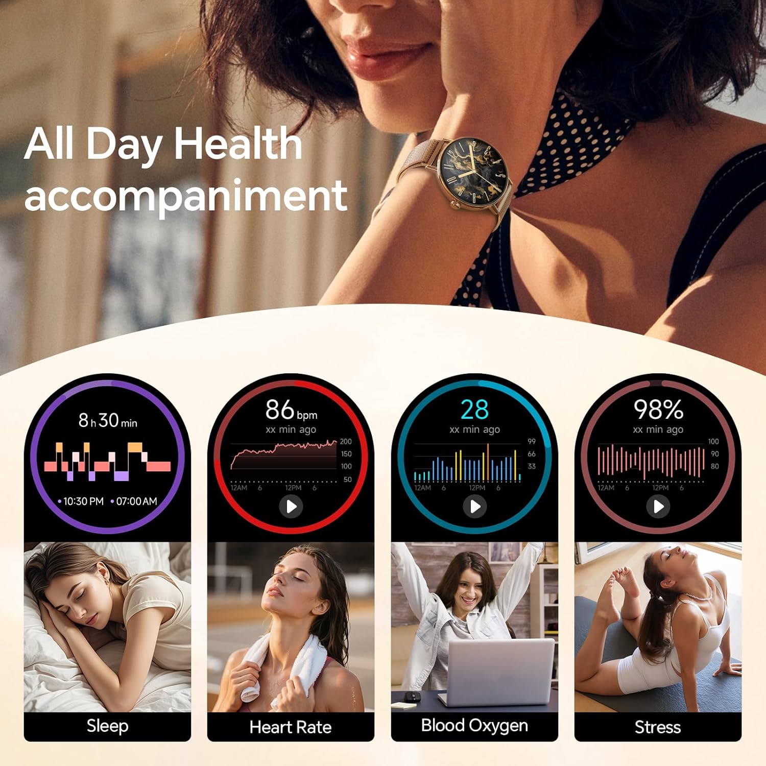 Thumbnail 1 de Fitness tracker smartwatch for women 1.27