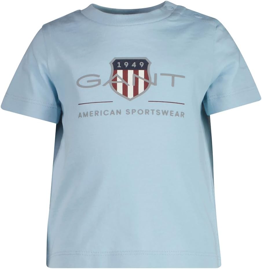 Detalle de GANT Herren Normales Schild-T-Shirt in Bubblegum Pink – normale Passform, hoher Baumwollanteil
