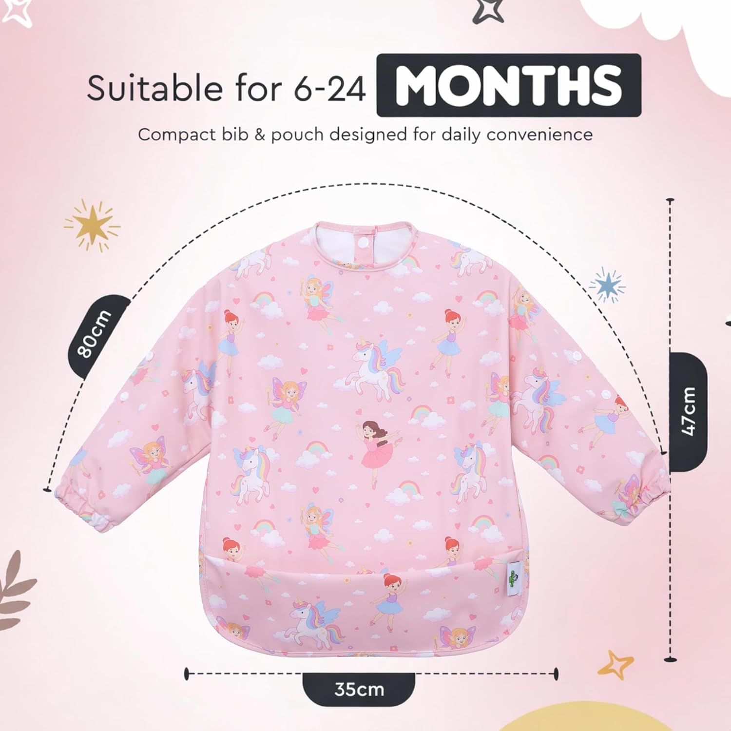 Detalle 2 de Cheeky Monkey Waterproof Long Sleeve Weaning Bib with Sleeves (6–24 Months)