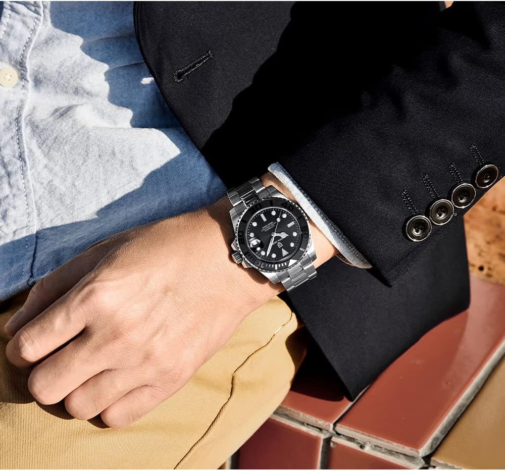 Detalle 2 de Pagani Design Orologio Uomo Automatico NH35: stile classico, movimento affidabile e 100M di impermeabilità