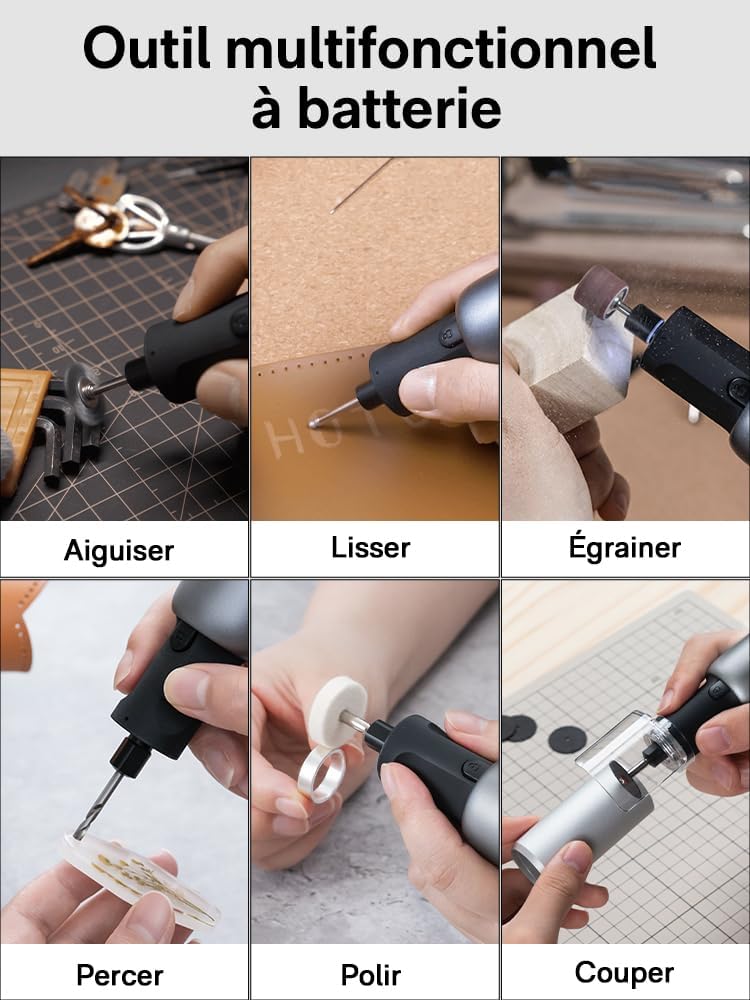 Thumbnail 2 de HOTO outil rotatif multifonction sans fil 35 en 1 (2000 mAh, 5 vitesses, LED annulaire)