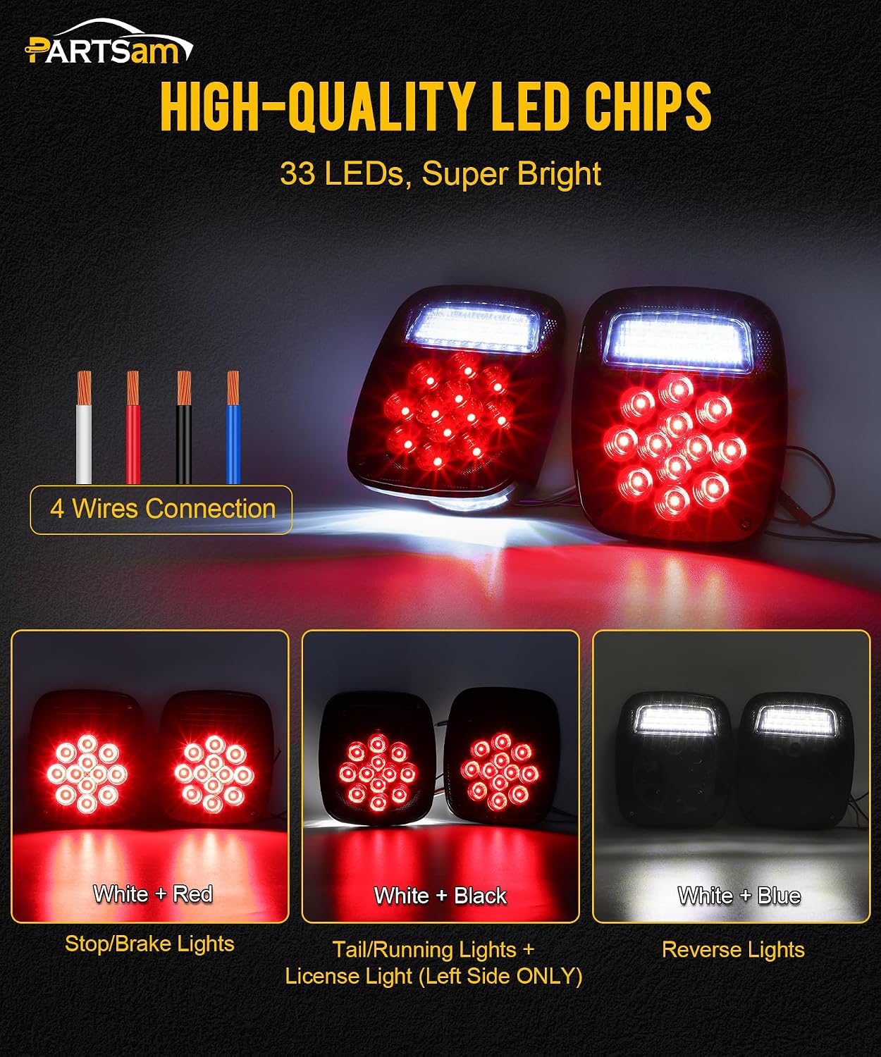 Thumbnail 2 de Partsam LED tail lights 33 LEDs