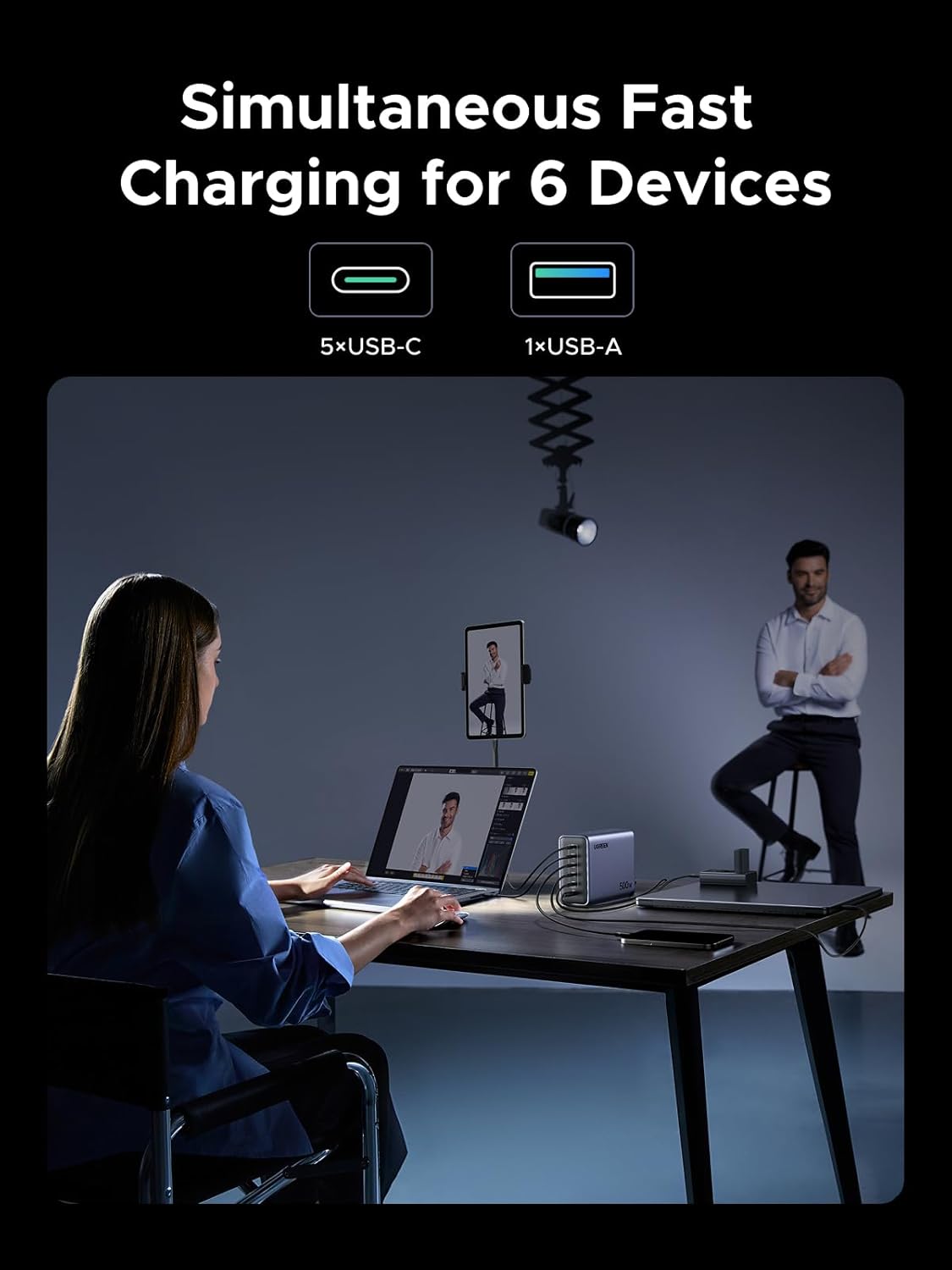 Thumbnail 2 de UGREEN Nexode 500W GaN Charging Station (6-Port) with 240W Single-Port Fast Charging