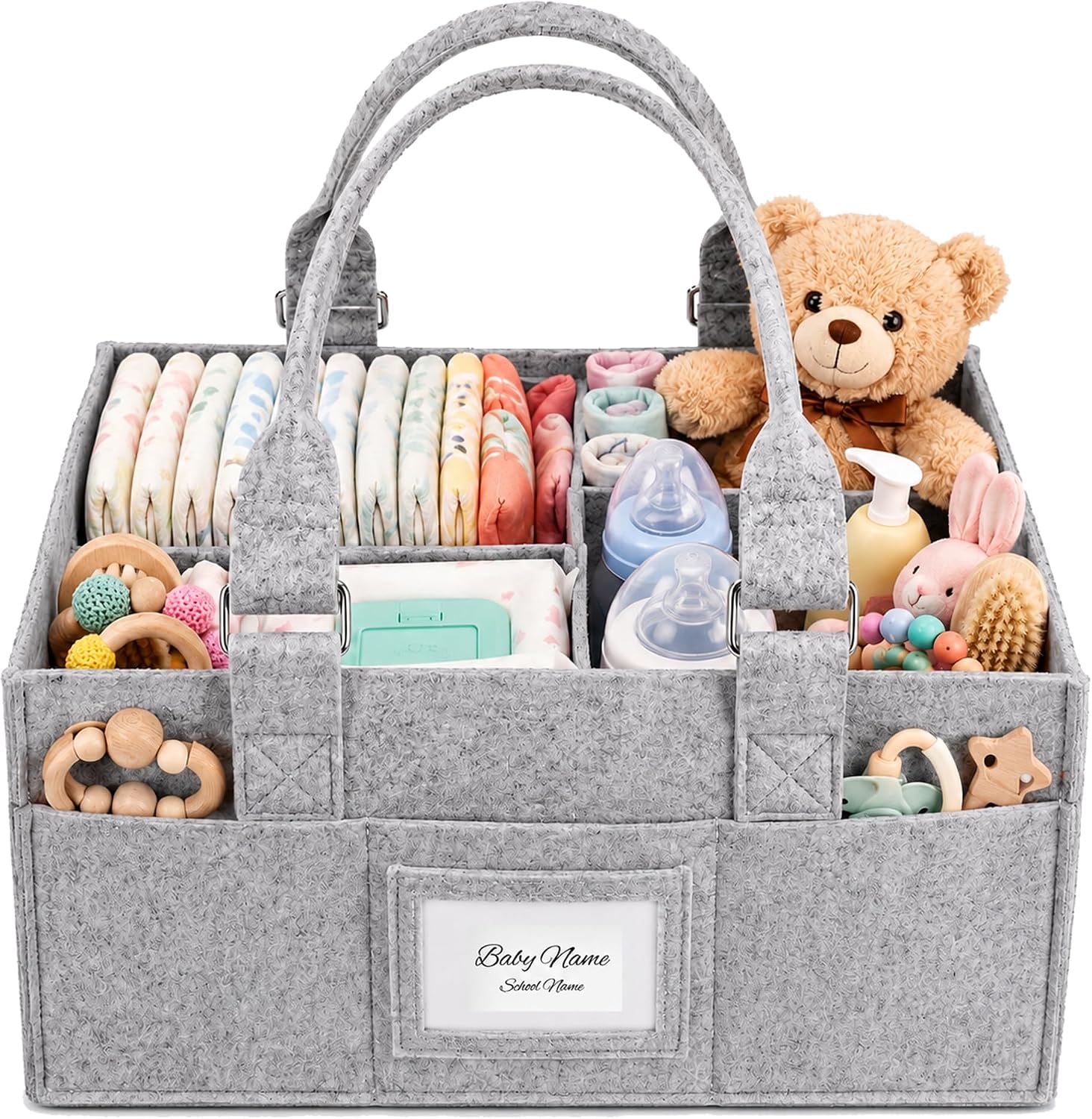 Detalle de PaoveFor Diaper Caddy Organizer, 11.8 x 6.3 x 9.0 Inches