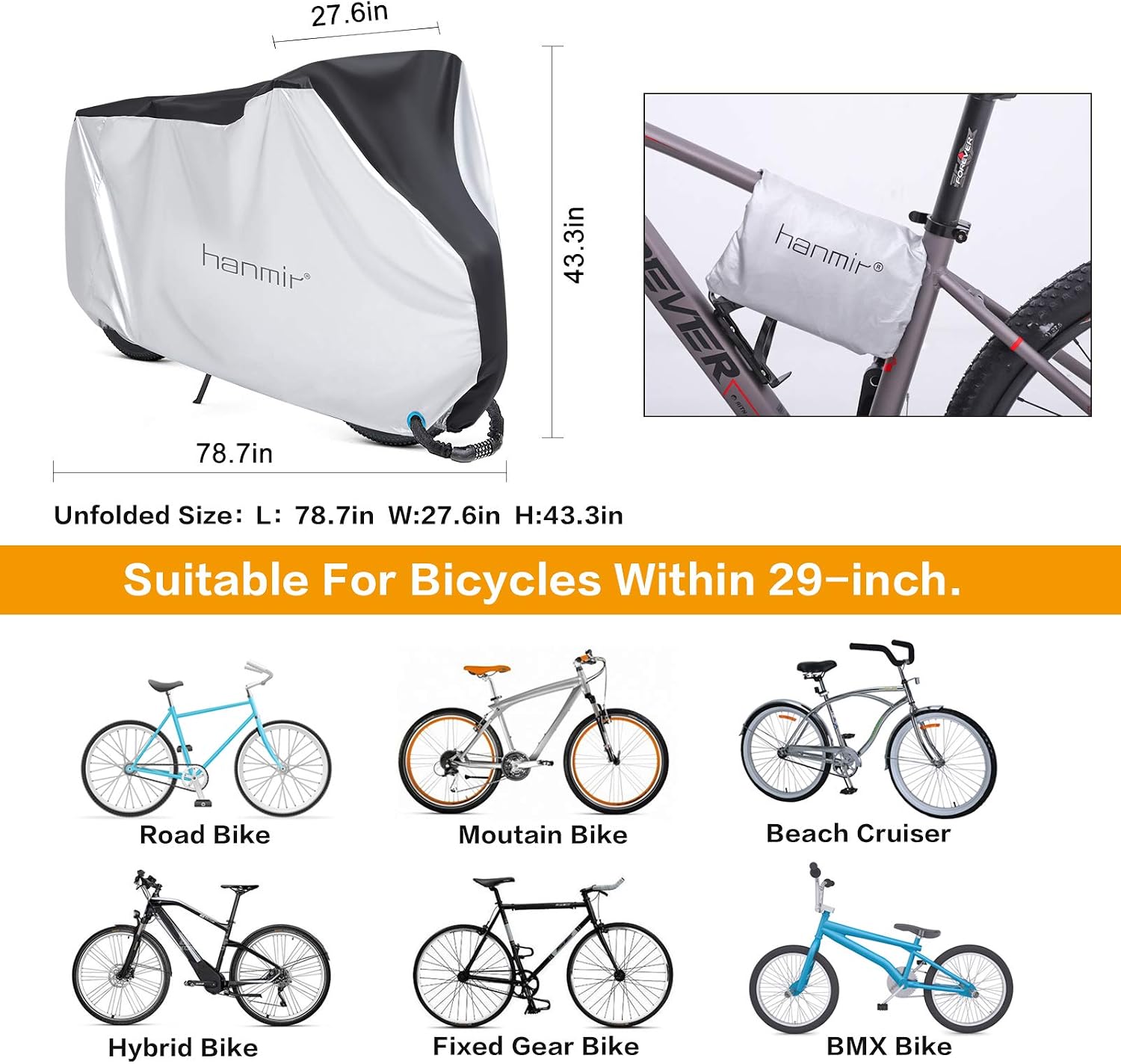 Thumbnail 1 de Fahrradabdeckung wasserdicht Außenbereich 78x43x28 Zoll