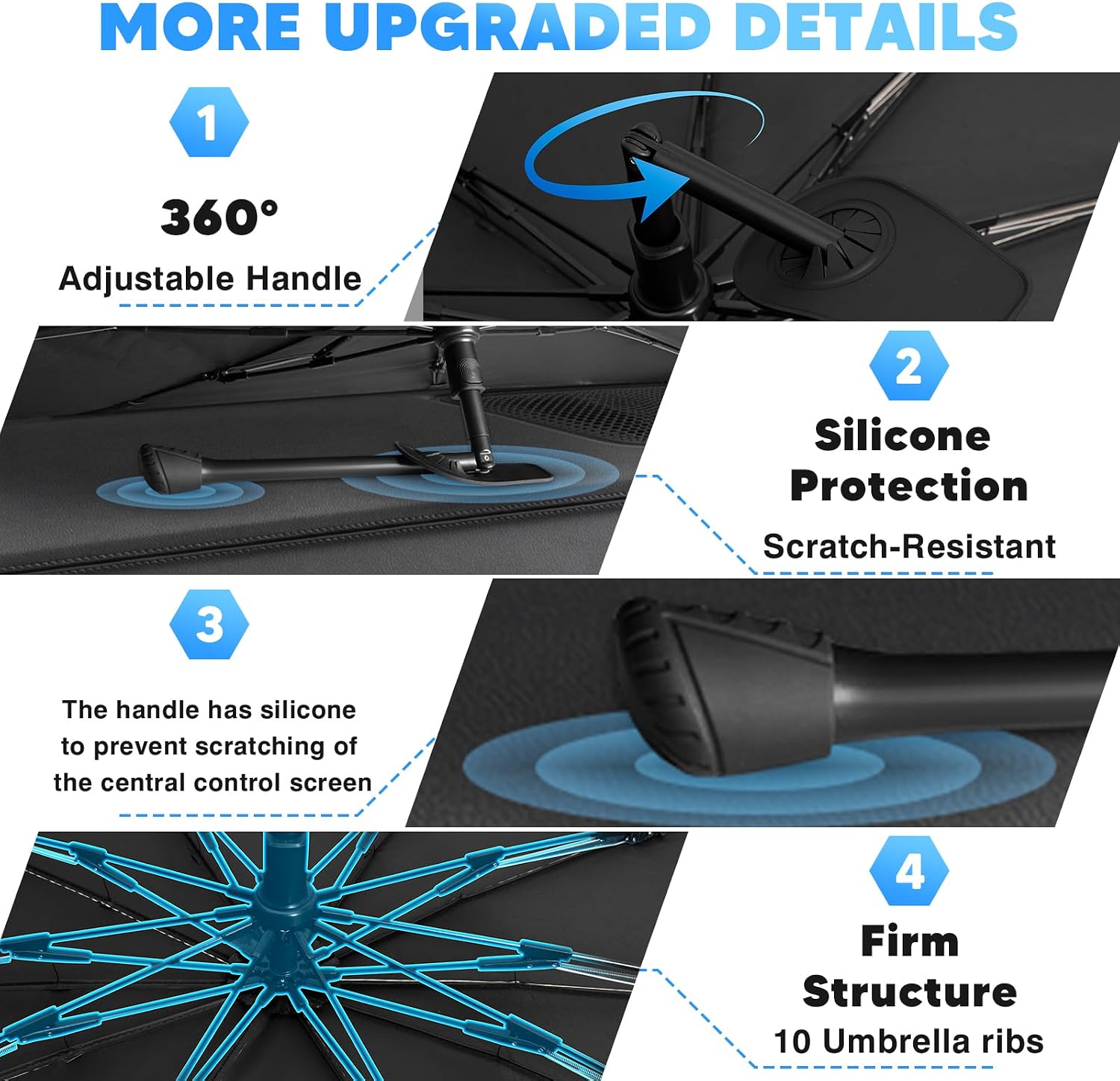 Detalle 1 de KUST Windshield Sun Shade Umbrella for VW Atlas