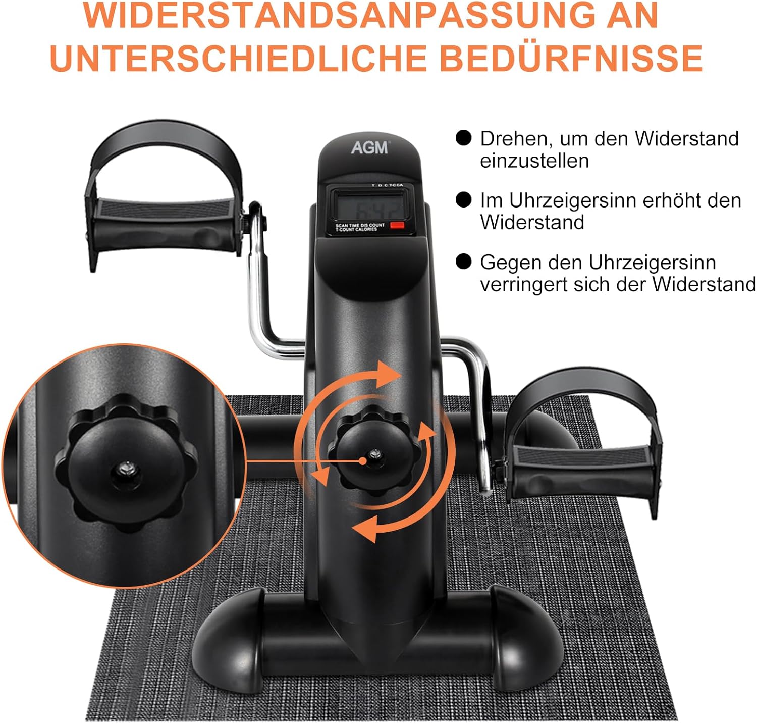 Detalle 2 de AGM Mini Fitnessbike für zuhause: Arm- und Beintrainer als Mini-Heimtrainer