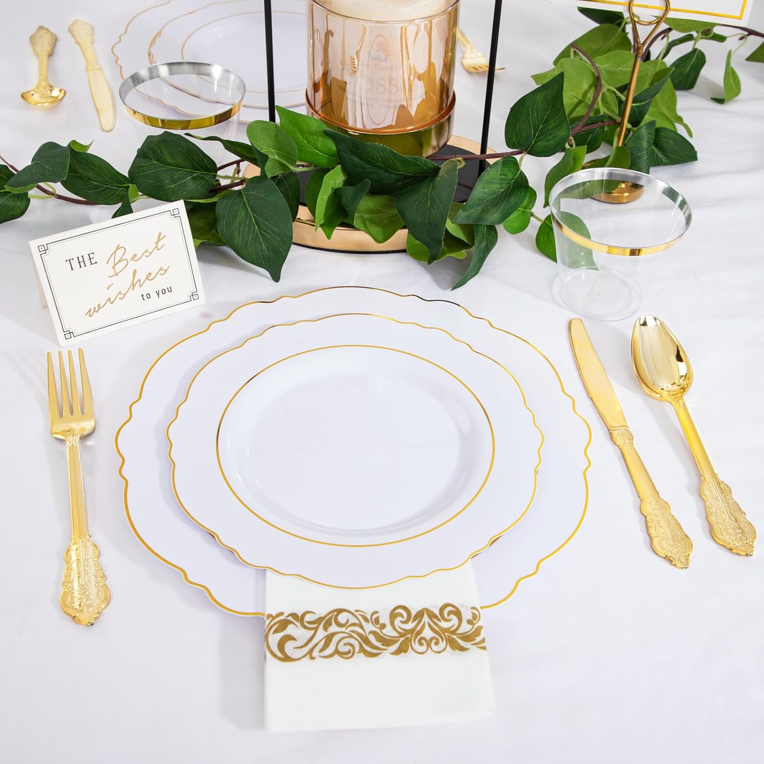 Thumbnail 6 de WDF Partyware Disposable Dinnerware Set, 350 Pieces