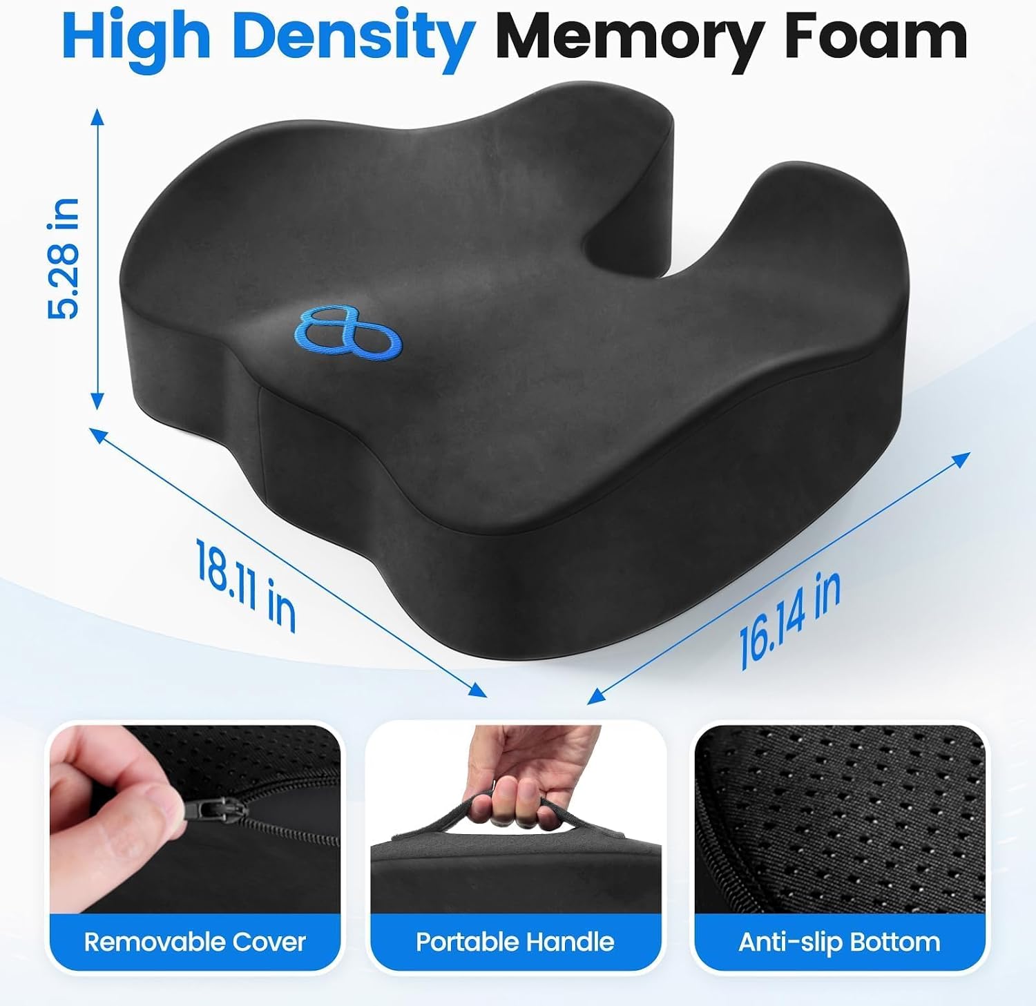 Detalle de SofterCharm Memory Foam Seat Cushion, X-Large