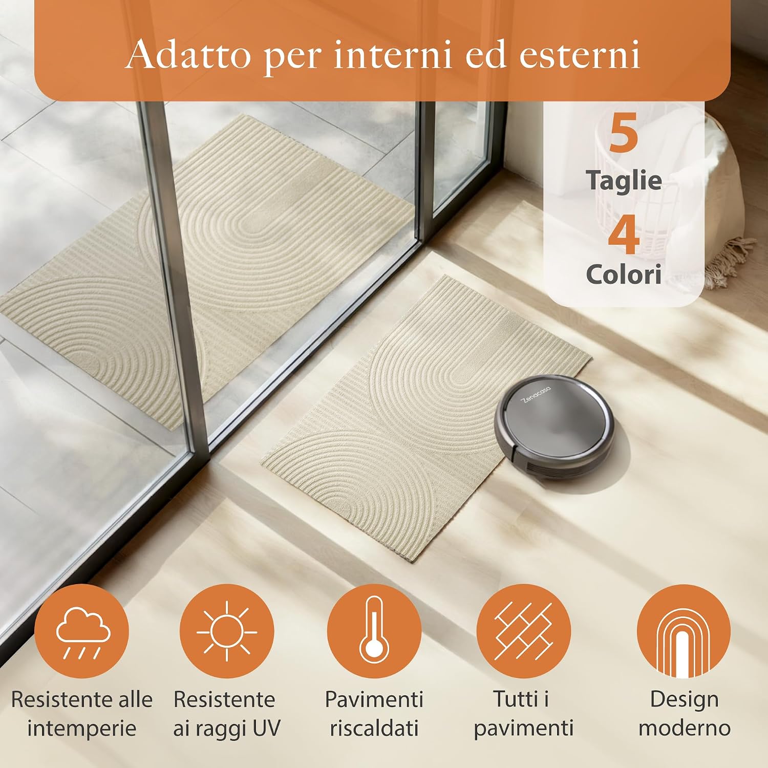 Detalle 2 de Zenacasa Zerbino 40x60 cm beige 🧽
