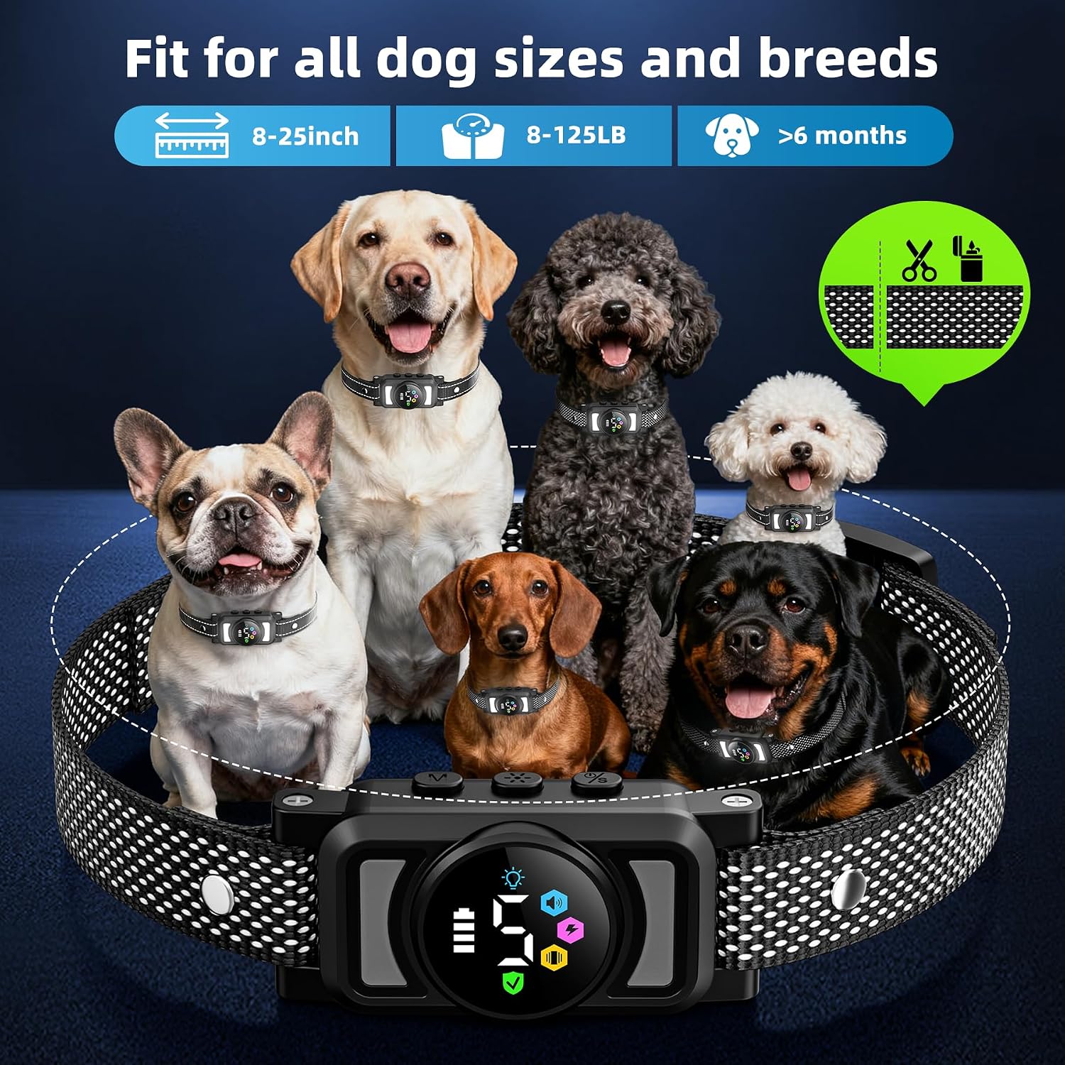 Detalle 1 de Jicawz Dog Bark Collar with Nylon Strap