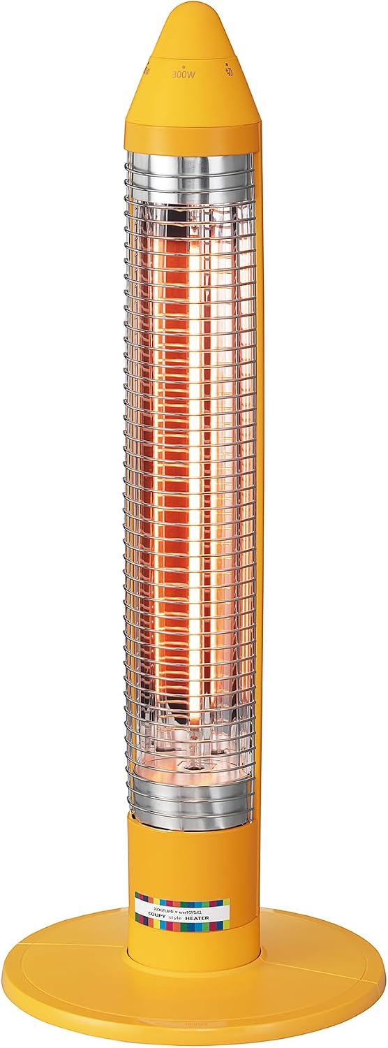 Detalle de コイズミ KKS-06253/D グラファイトヒーター 600W・300W切替、山吹色
