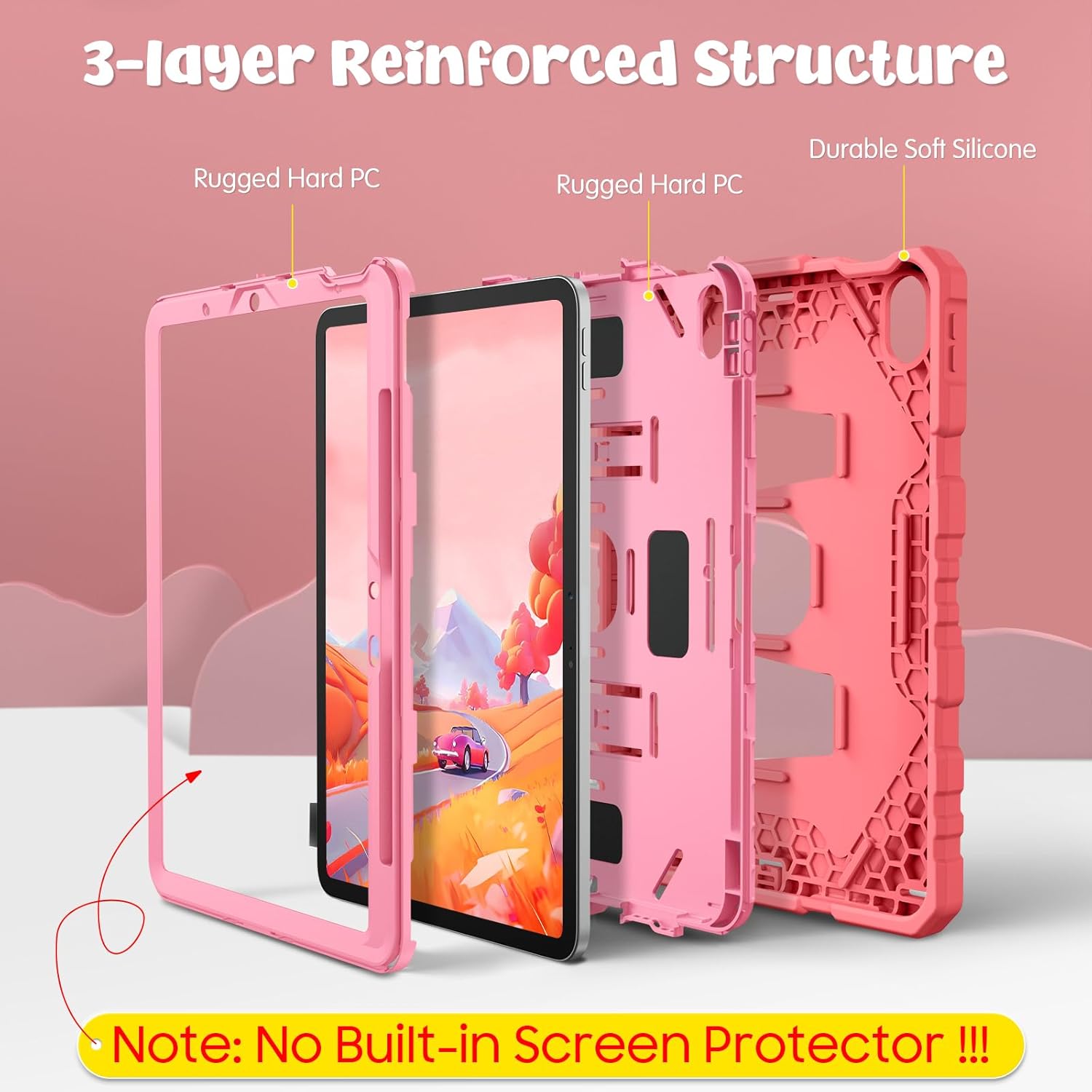 Thumbnail 2 de FINTIE Kids Rugged Case for iPad Air 11-inch (M4 2026 / M3 2025 / M2 2024) with Kickstand – Pink