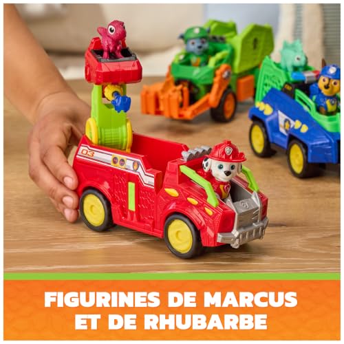 Detalle de Paw Patrol - Pat Patrouille Le Film Mission Dino : Véhicule Marcus avec 2 figurines et accessoires