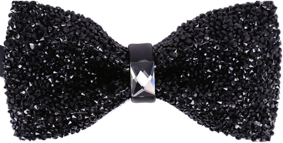Detalle de Elfeves Men's Rhinestone Bow Tie, Red and Silver