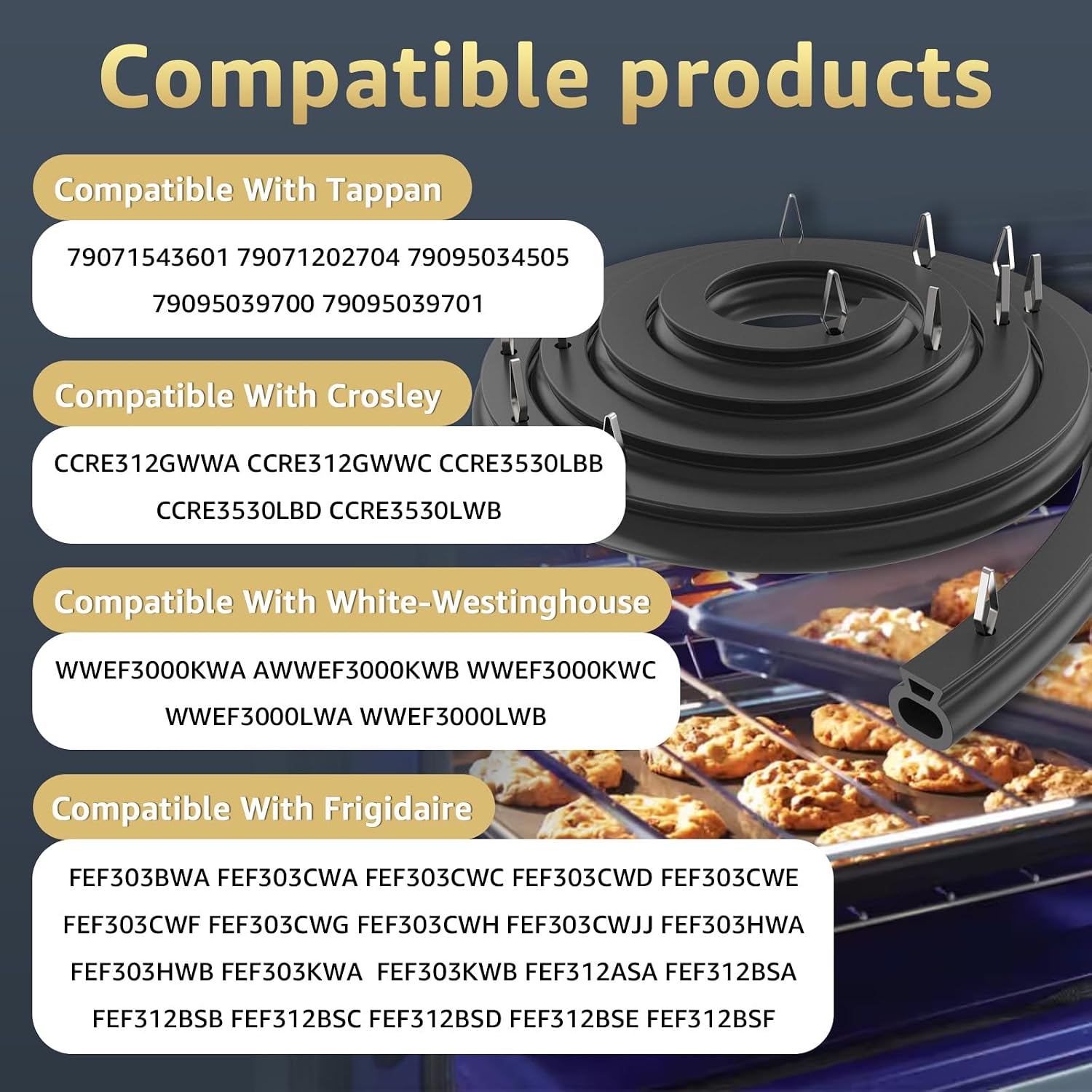 Thumbnail 6 de GUSUUI Oven Door Seal Gasket 316239700