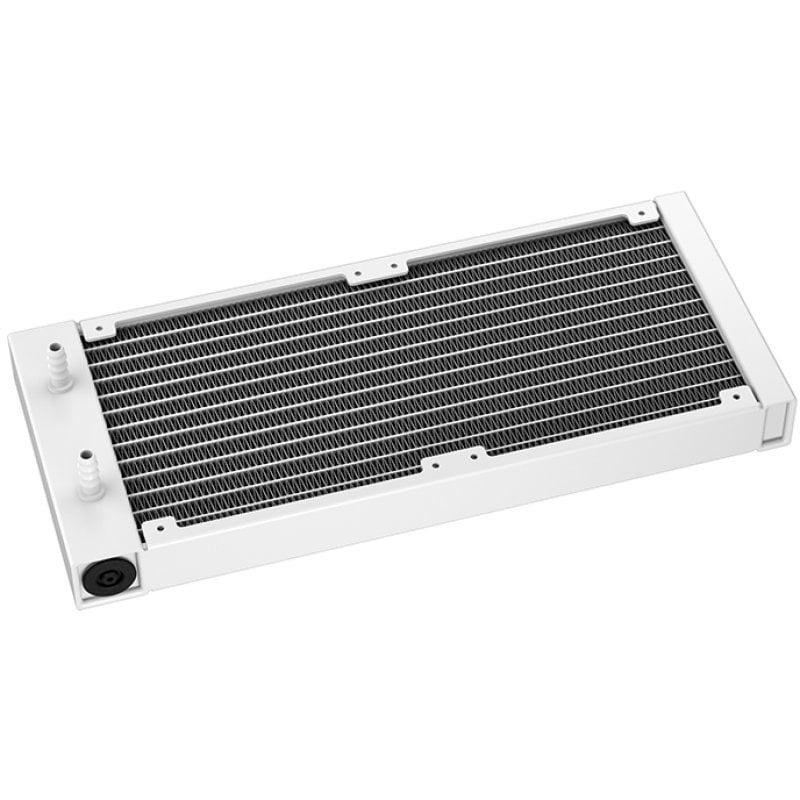 Detalle de DeepCool LT240 White ARGB: kit de refrigeración líquida 240 mm en blanco para PC gaming y trabajo