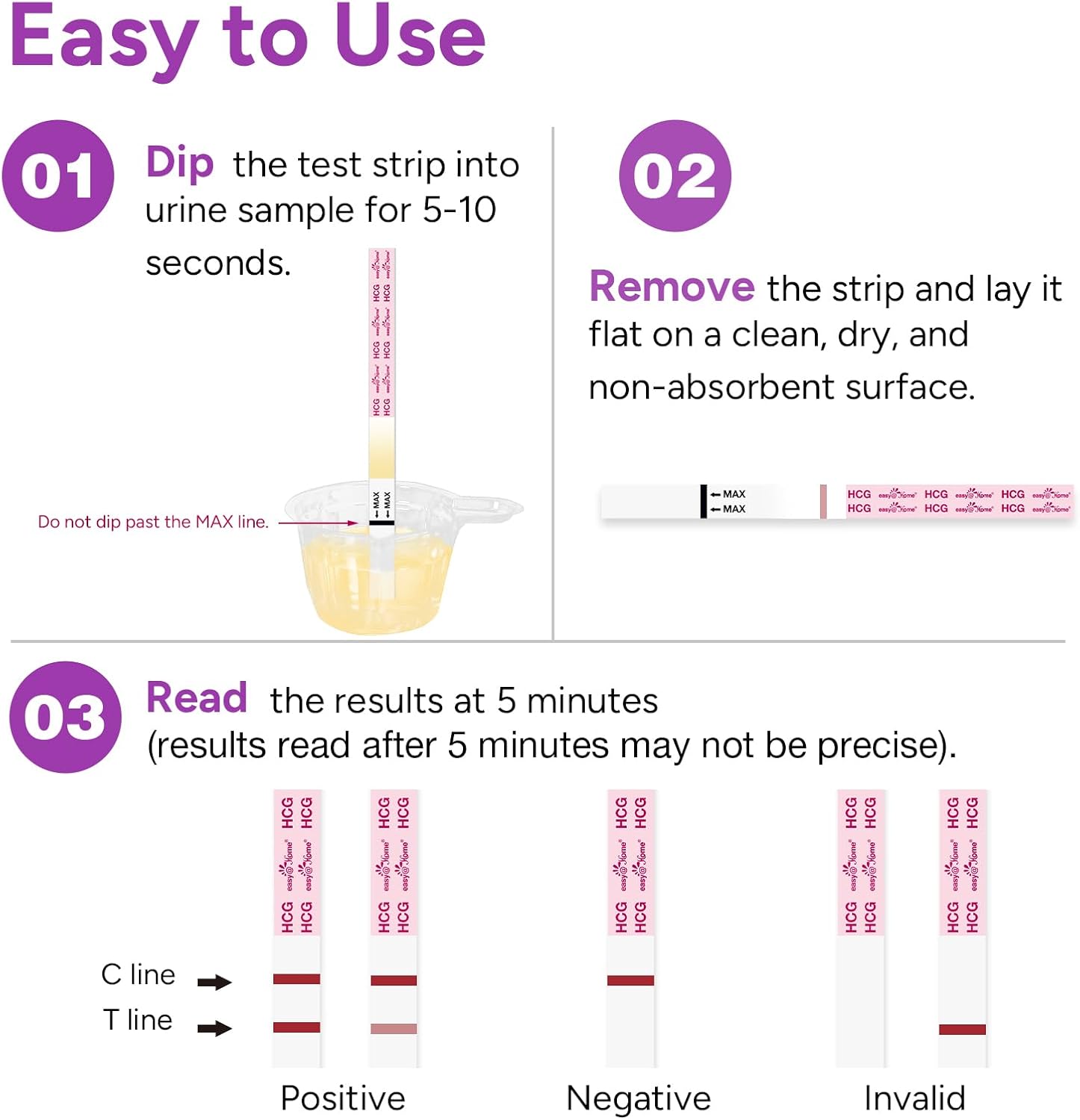 Thumbnail 4 de Easy@Home 50 ovulation test strips and 20 pregnancy test strips kit (Premom app supported)
