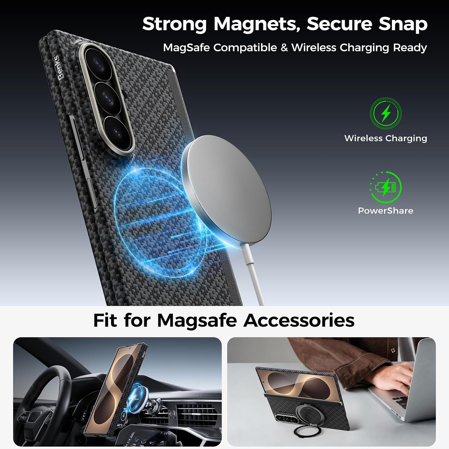 Thumbnail 3 de BENKS ArmorGrid Air Grand Combo Case for Galaxy Z Fold 8 Ultra with Hinge Protection
