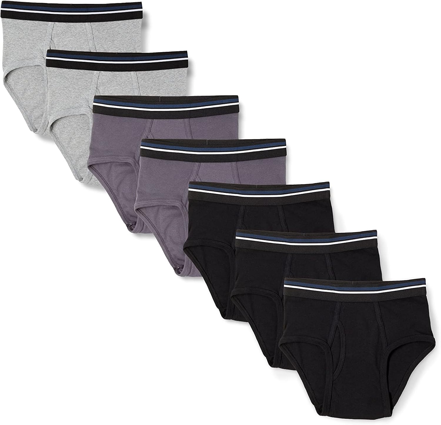 Detalle de Amazon Essentials Men's Cotton Breathable Tag-Free Briefs Underwear, Multipacks
