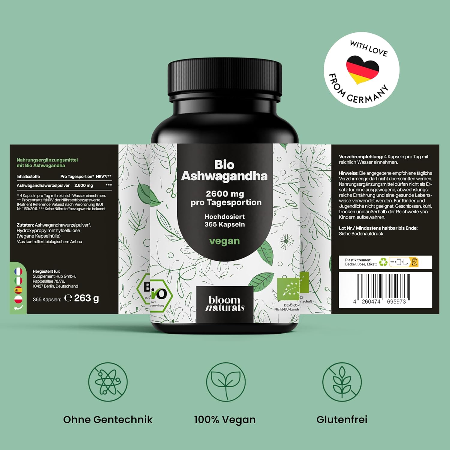 Thumbnail 6 de Ashwagandha Kapseln 365 vegan, 2600 mg täglich