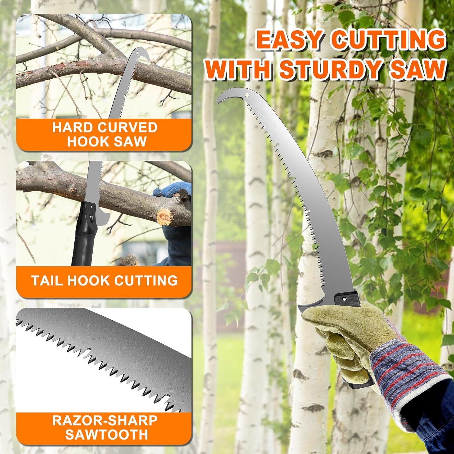 Thumbnail 2 de SISUPASSIE 7.2m Telescopic Pole Saw – Long Reach Pruning Saw with Durable Blade