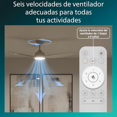 Thumbnail 3 de Philips Olas Ventilador de Techo con Luz LED de 132 cm | 2650 lúmenes, luz ajustable 3000–6500 K, mando a distancia