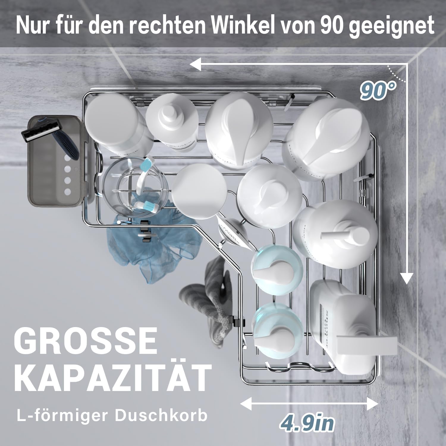Thumbnail 3 de FINIBO Duschablage Ohne Bohren 2er Set 40 lbs