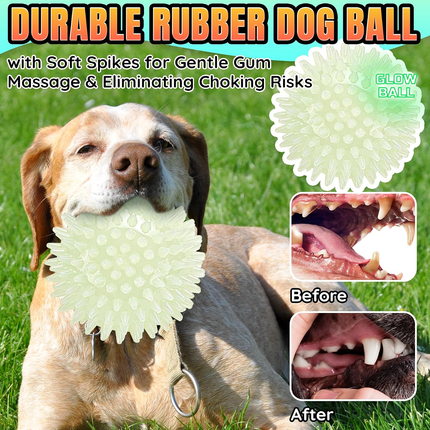 Thumbnail 4 de LECHONG Glow in the Dark Dog Balls 4-Pack