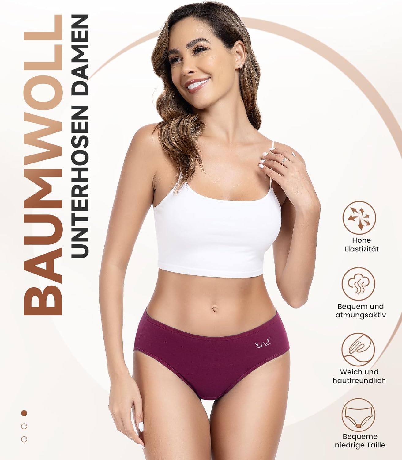 Detalle 2 de PULIOU Culotte Femme Coton – Lot de 5/6, Slip coton bas confortables (XS-XXL)