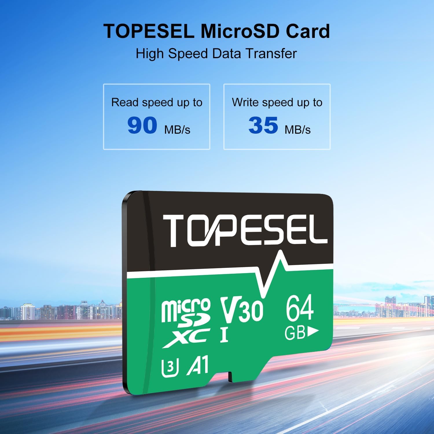 Thumbnail 1 de TOPESEL 64GB microSDXC UHS-I Cards, 5-Pack with Adapter, U3 and V30