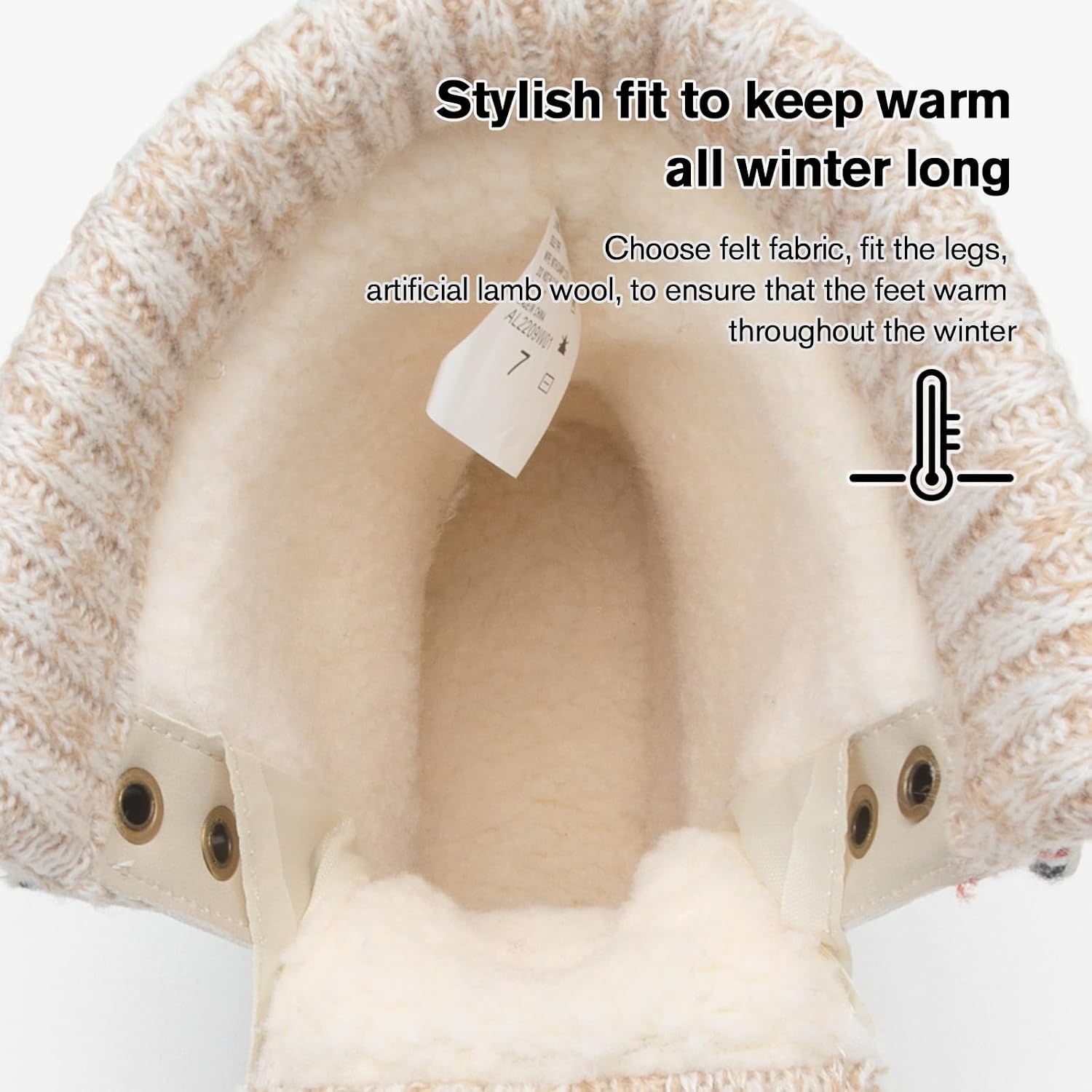Detalle de ALEADER Women's Winter Snow Boots with Waterproof Shell and Foldable Design